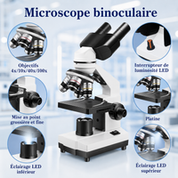 Microscope Binoculaire HD 40x-5000x avec Oculaire Électronique