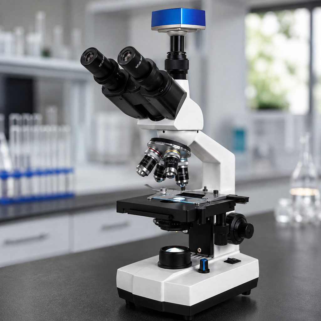 Microscope Biologique Trinoculaire 40x-1000x avec caméra 4K