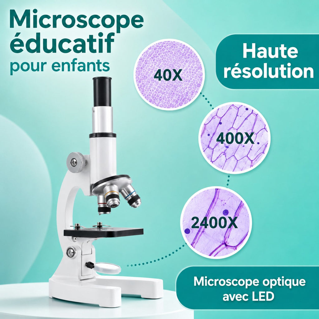 Microscope Biologique Monoculaire 40X-2400X