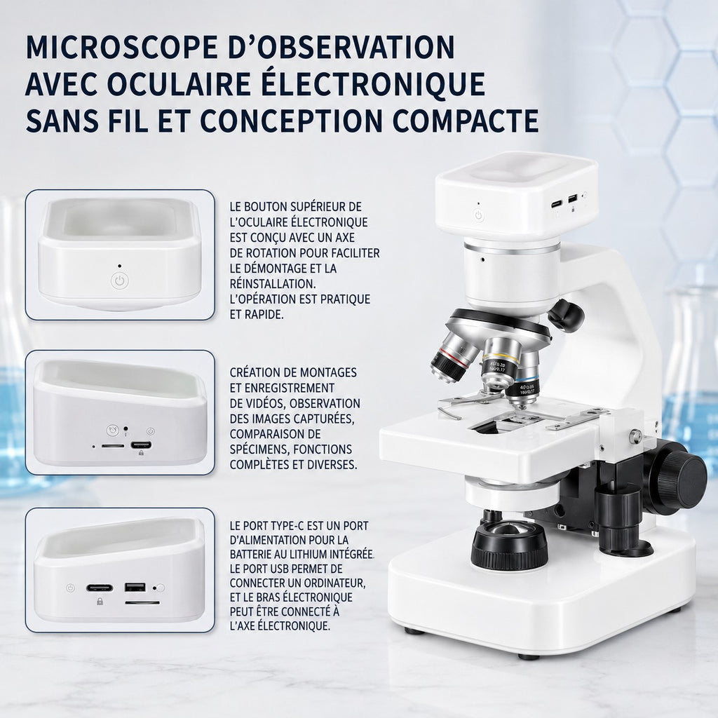 Microscope Electronique wifi 500x-1500x