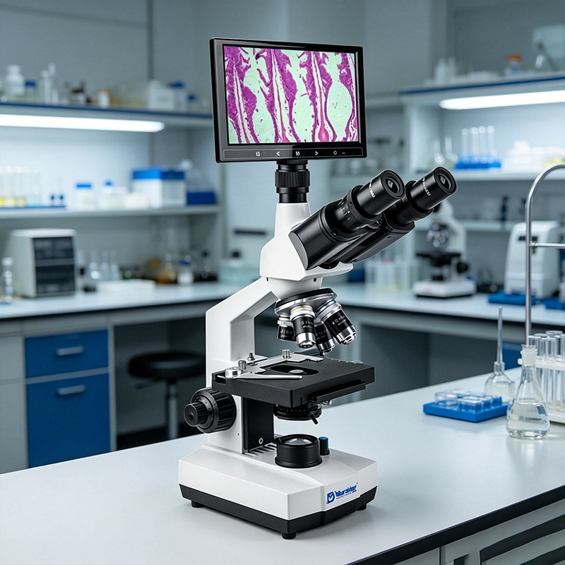 Microscope Biologique Trinoculaire avec Écran 7 pouces 40x-1000x
